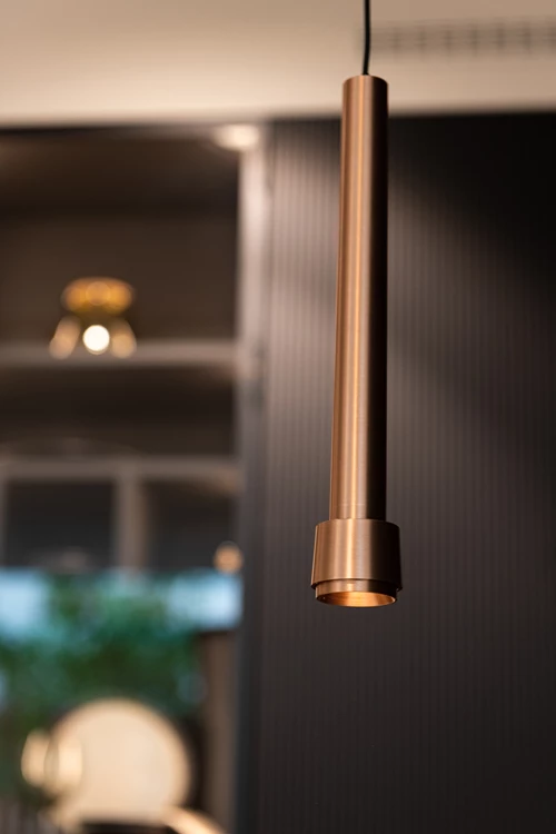 Lucide Premium LINIAL TUBIZ Pendelleuchte - 1-Phasen Stromschiene / Schienensystem smart  - Smart - 48V Track - 1xLED - Champagne - Atmosphäre 1